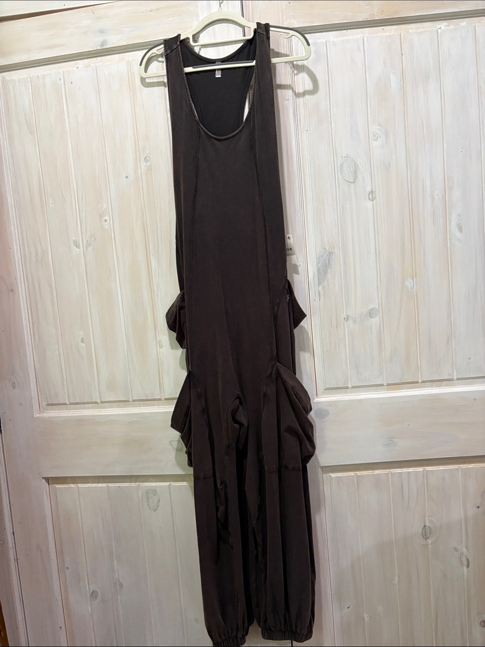 FP Movement by Free People Dark Washed Black Jumpsuit with Gathered Side Detail